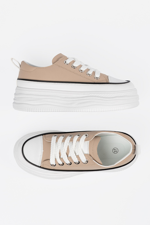Beżowe trampki na platformie