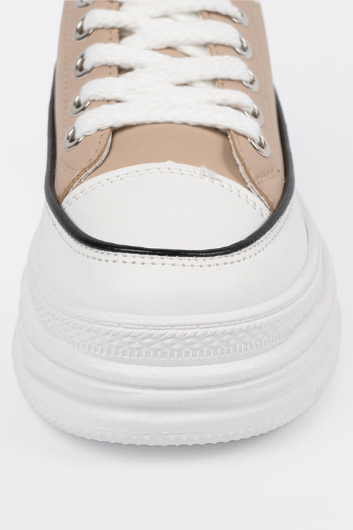 Beige sports shoes Inith platform