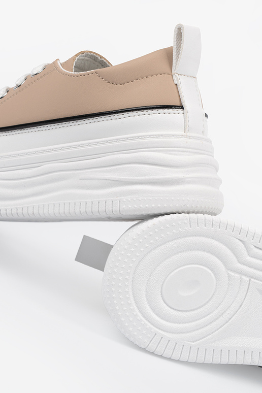 Beżowe trampki na platformie