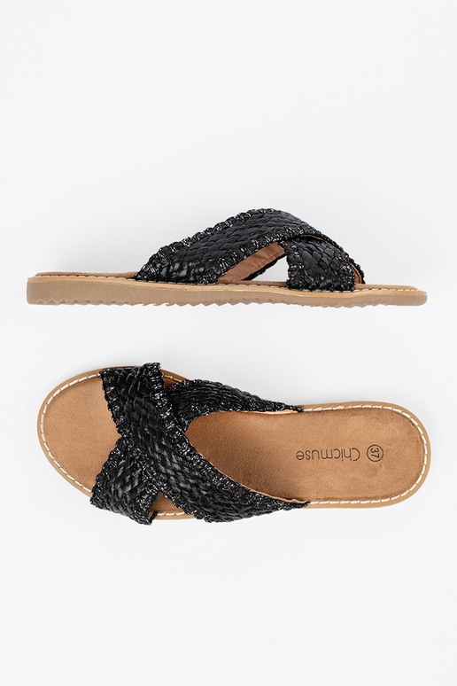 Inith patterns black slippers Inomens