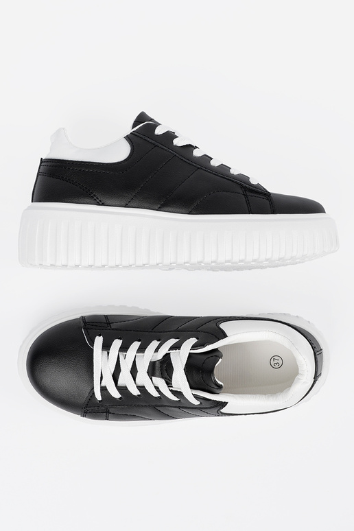 Damskie sneakersy czarne z białymi...