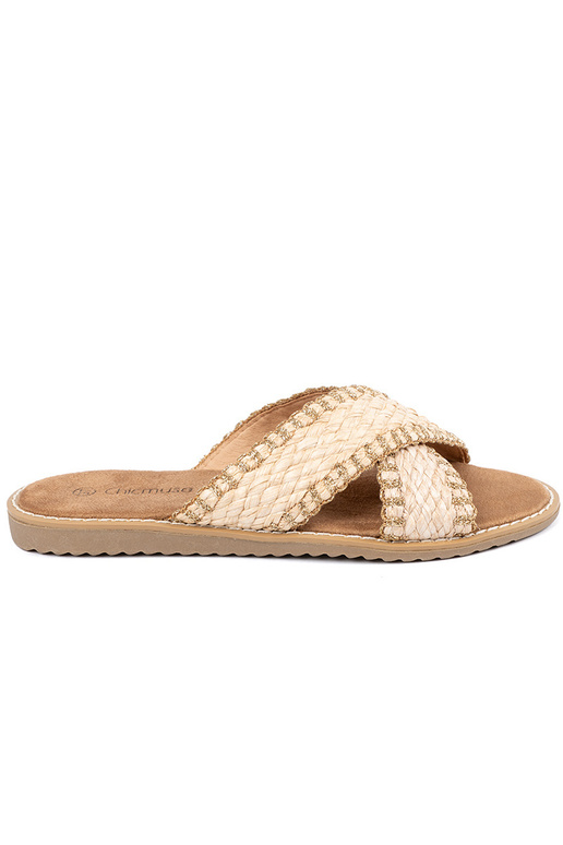beige slippers Inomens braided