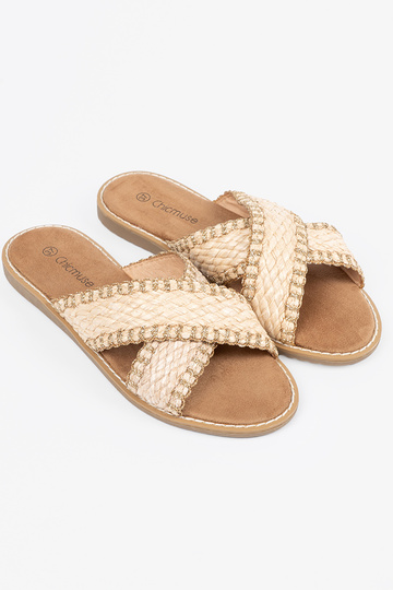 beige slippers Inomens braided 2