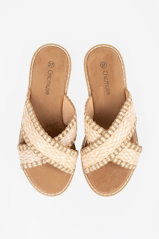 beige slippers Inomens braided
