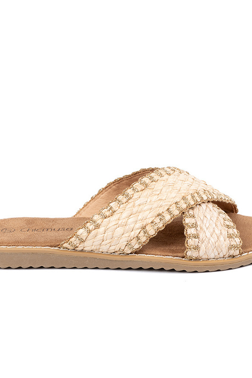 beige slippers Inomens braided
