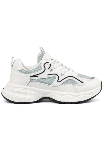 Biało zielone sneakersy z...