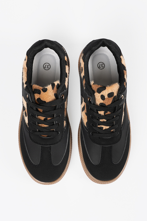 Damskie czarne sneakersy z wstawkami...