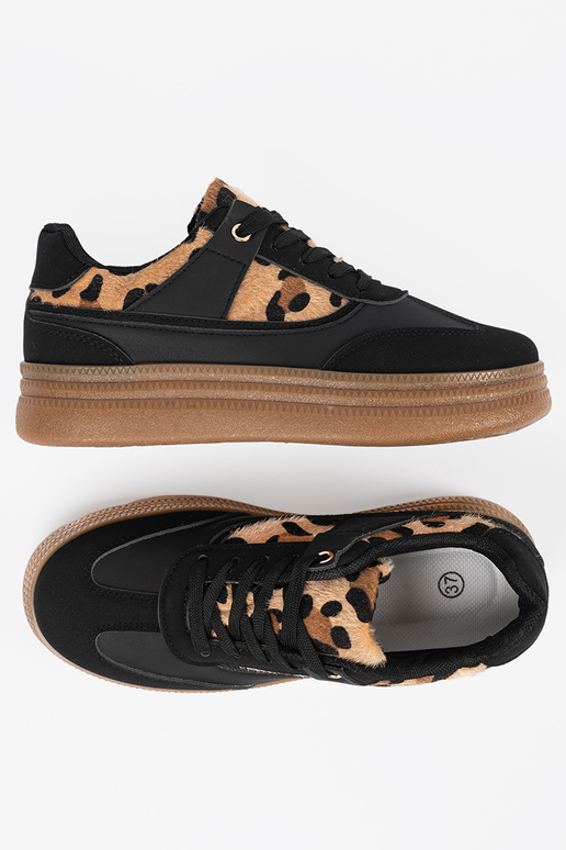 Damskie czarne sneakersy z wstawkami...