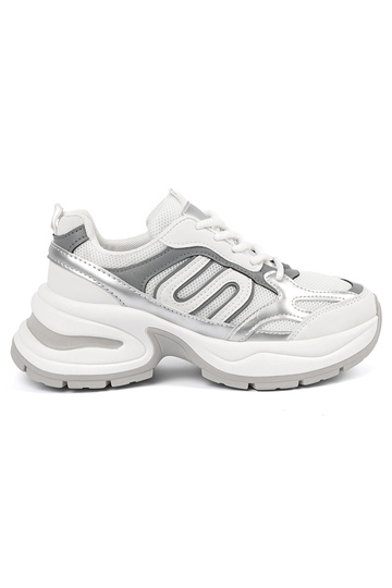 Białe damskie sneakersy ze...