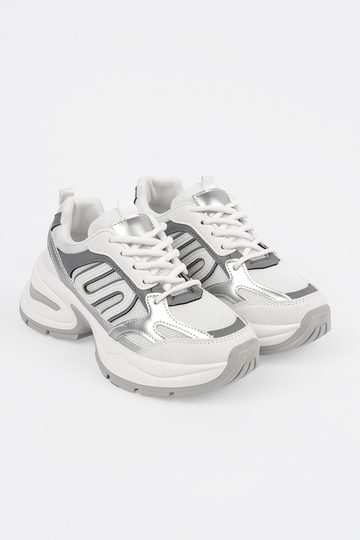 Białe damskie sneakersy ze... 2