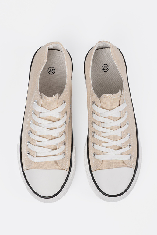 Klasyczne jasnobeżowe trampki damskie
