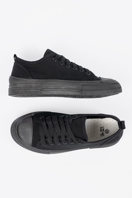 Comfortable black shoes z krótką...