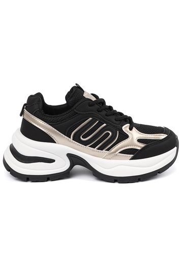 Czarne damskie sneakersy ze...