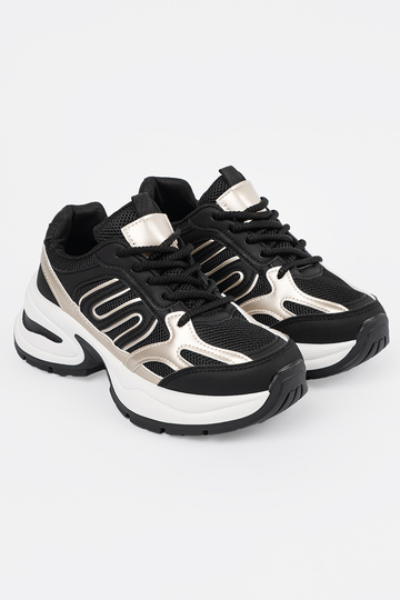 Czarne damskie sneakersy ze... 2