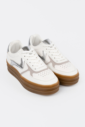 Damskie białe sneakersy ze... 2