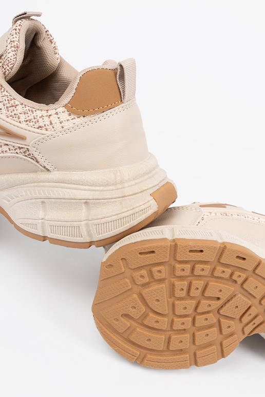 Sneakersy jasnobeżowe damskie na...