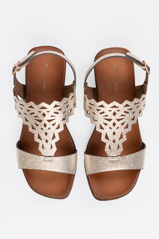 gold color sandals z ażuroInymi...