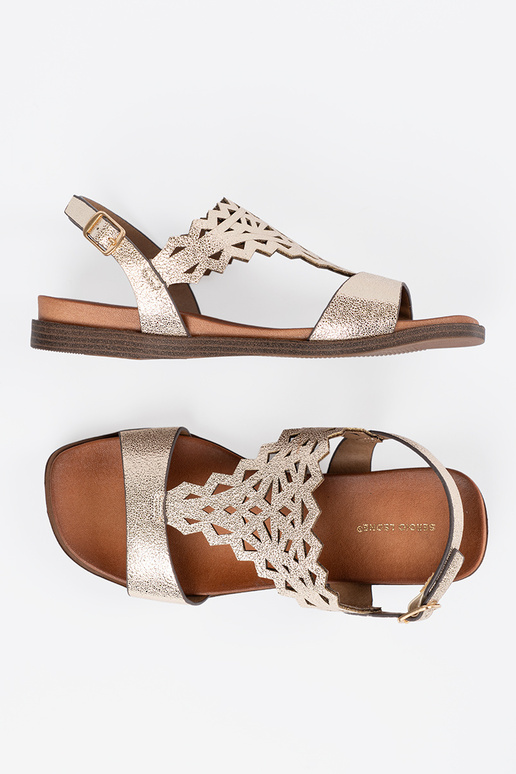 gold color sandals z ażuroInymi...