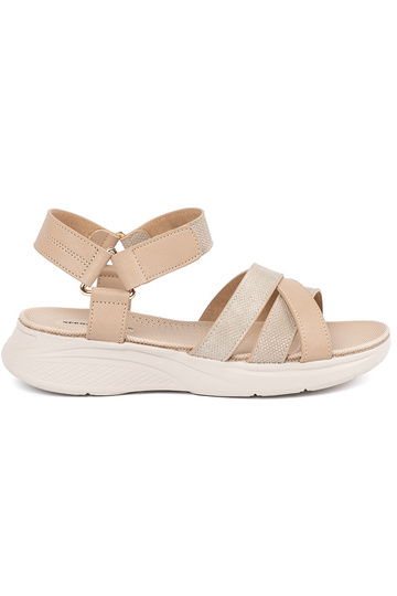 ivory sandals on a Inhite...
