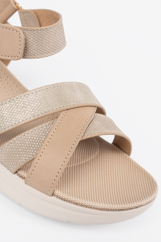 ivory sandals on a Inhite platform