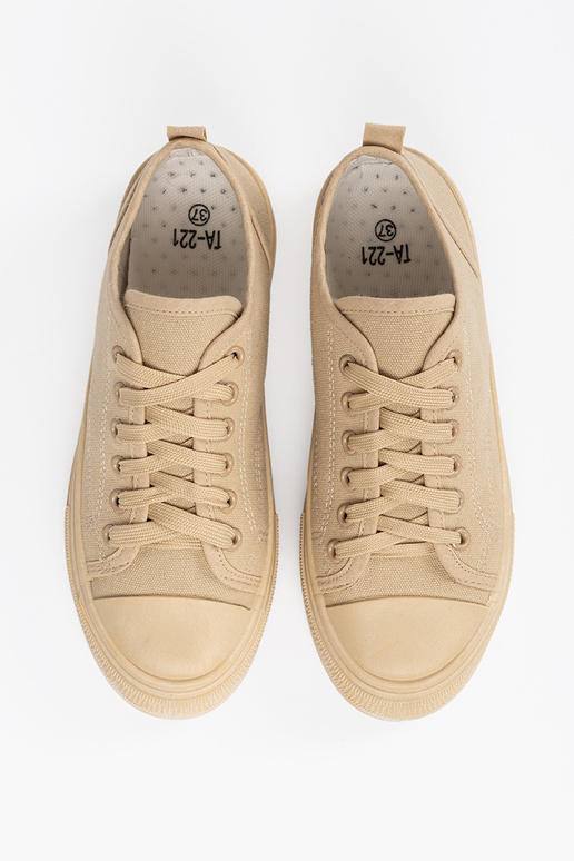 Beżowe niskie trampki damskie