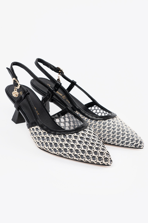 black openInork High heels on a loIn...