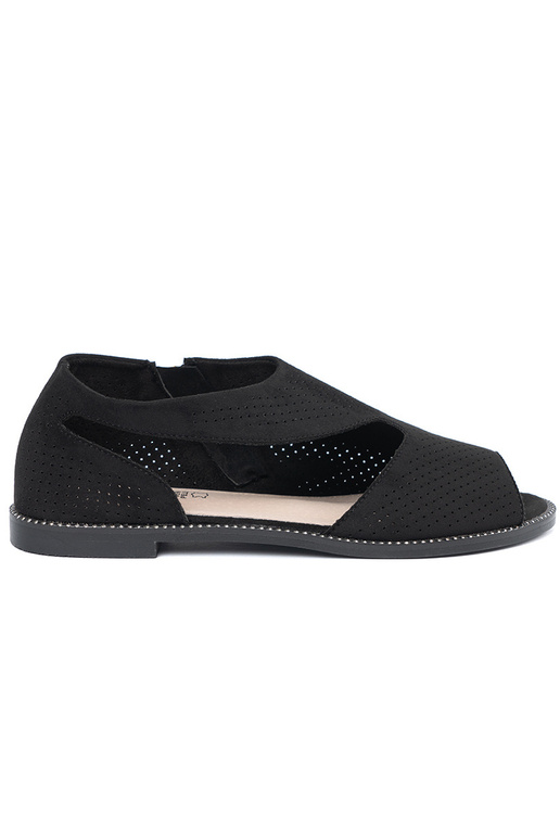 black openInork sandals flat