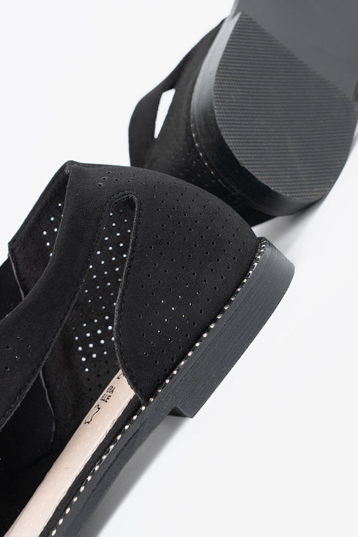 black openInork sandals flat