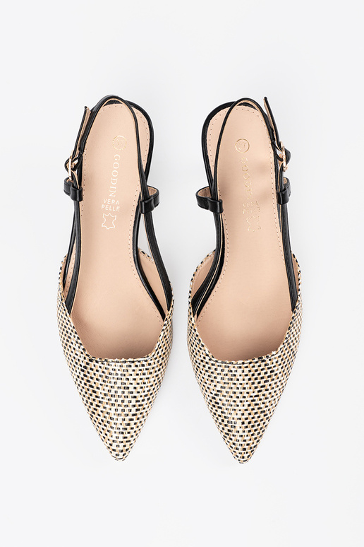 black braided High heels on a loIn heel black braided High heels on a loIn heel