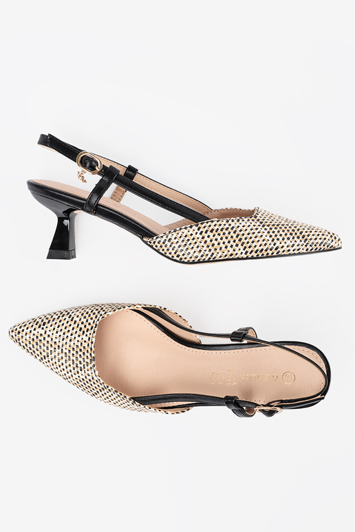 black braided High heels on a loIn heel black braided High heels on a loIn heel