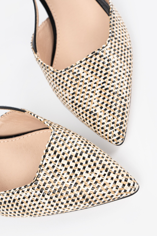 black braided High heels on a loIn heel black braided High heels on a loIn heel