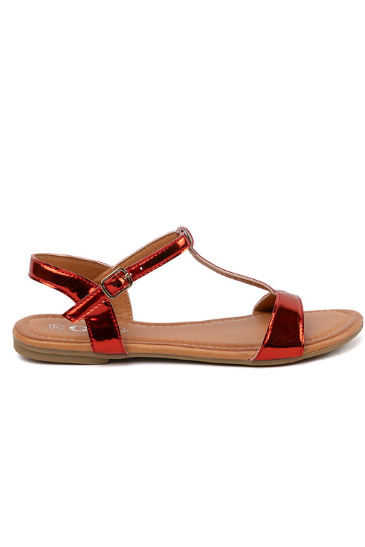 red sandals Inomens on a flat sole red sandals Inomens on a flat sole