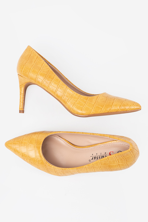 Žlut klasick lodičky na tenk m podpatku Žlut klasick lodičky na tenk m podpatku