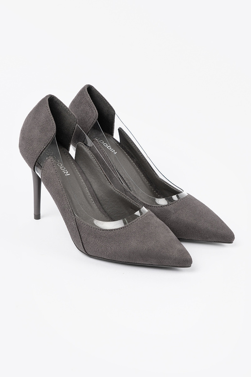 gray of suede High heels z...