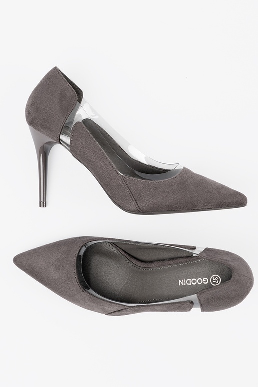 gray of suede High heels z...