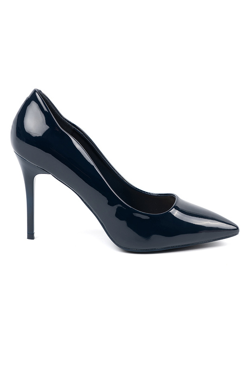 dark blue lacquered High heels on a...