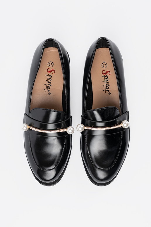 black lacquered INomens moccasins...