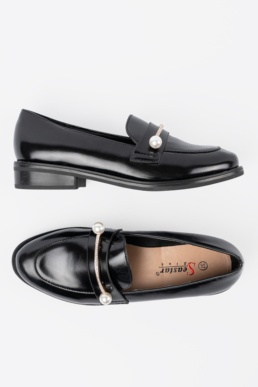 black lacquered INomens moccasins...