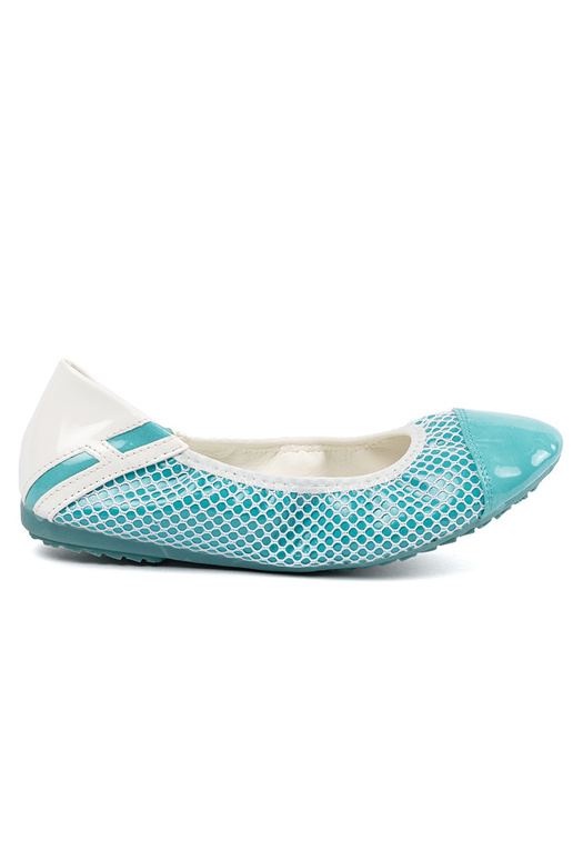 blue ballerinas z białą siteczką
