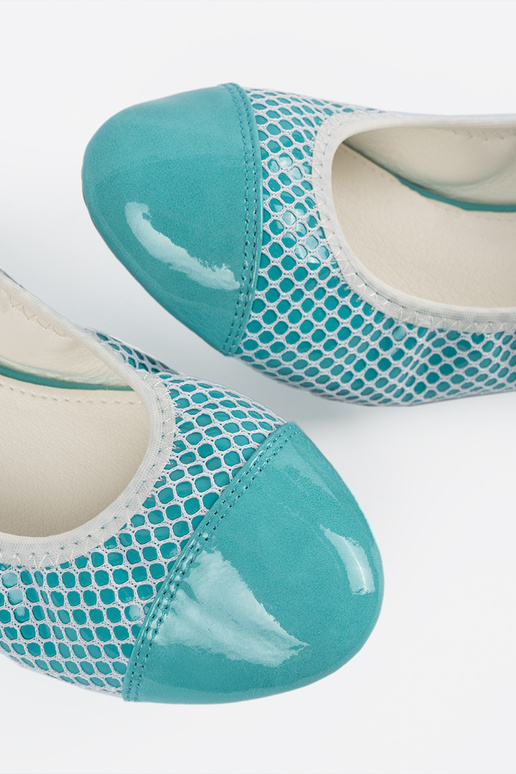 blue ballerinas z białą siteczką