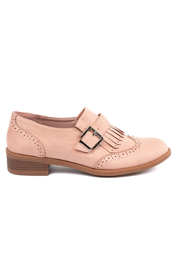 pink of suede moccasins flat