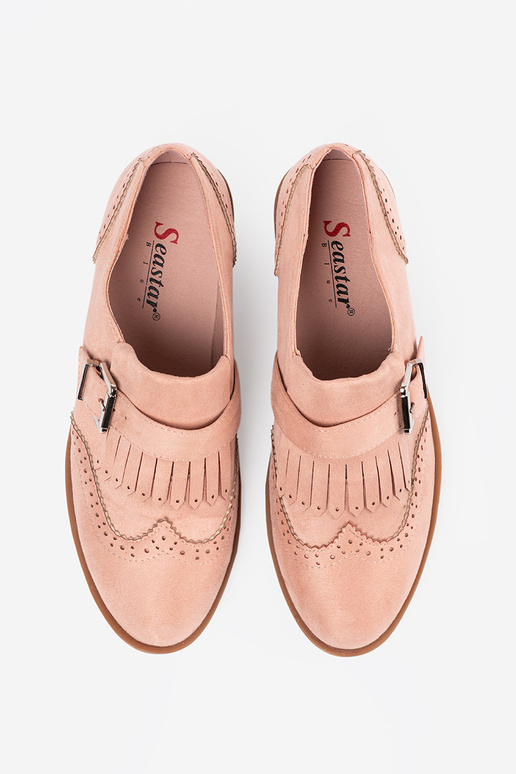 pink of suede moccasins flat