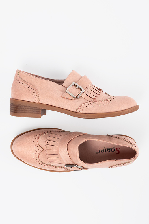 pink of suede moccasins flat
