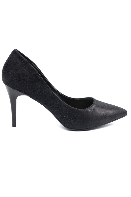 black of suede High heels on a high heel