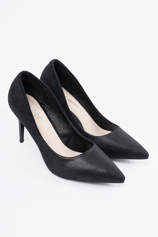 black of suede High heels on a high heel
