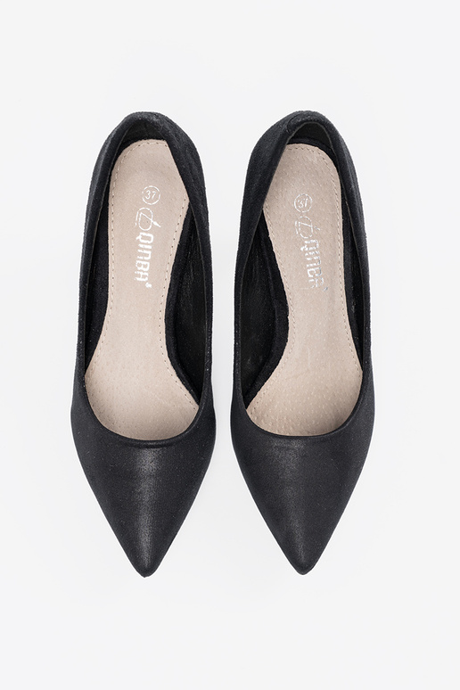 black of suede High heels on a high heel