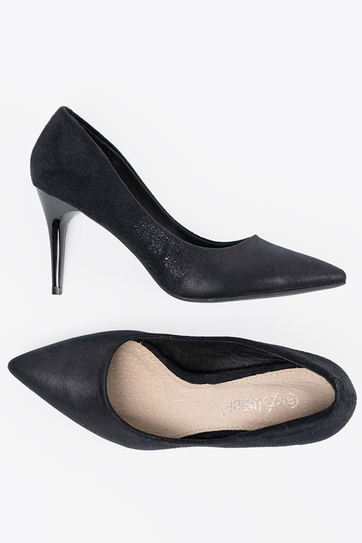 black of suede High heels on a high heel