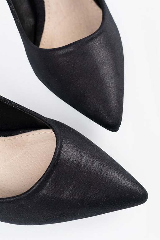 black of suede High heels on a high heel