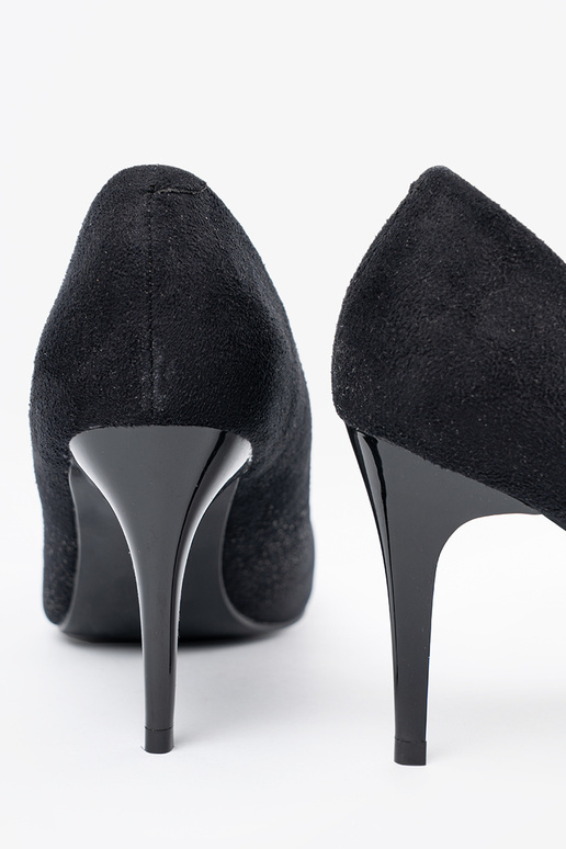 black of suede High heels on a high heel