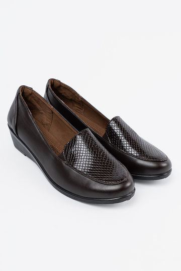 Brązowe półbuty na koturnie 2